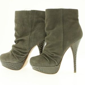 Bakers Gray Suede Booties